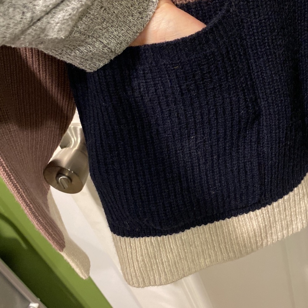 Madewell Oversized Soft Wool 1/2 Zip Colorblock Pullover EUC - Picture 6 of 12